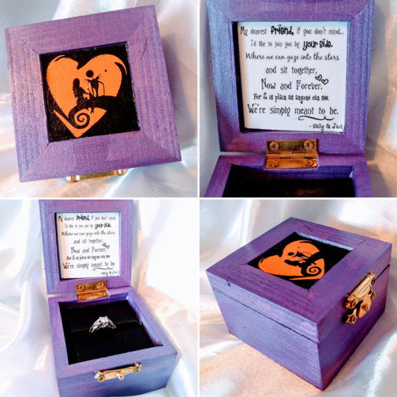 Nightmare before Christmas inspired Engagement Ring Box
